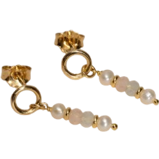 sisi copenhagen Adira Earrings - Gold/Pearls/Morganite