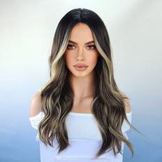 Blonde Wigs Shein Blonde Highlight Wigs For Women Long Curly Synthetic Middle Part Heat Resistant