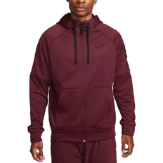 Nike Therma Men's Therma-FIT Full-Zip Fitness Top - Night Maroon/Black