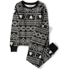 The Children's Place Kid's Matching Family Candy Cane Fairisle Pajamas - Black (3042258-01)