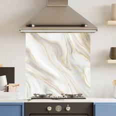 Gold Splash Guards Choose Your Print Choose Your Print Toughened Glass Kitchen Splashback 60 x 60 cm Gold Marble Splash Guard