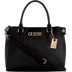 Guess Factory Zakaria Embossed Logo Satchel - Black