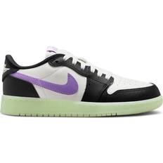 Nike Air Jordan 1 Retro Low GS - Black/Volt Tint/Summit White/Black Raspberry