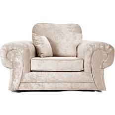 B&Q Fabric Armchairs B&Q Chelsea Mink Crushed Velvet Single Seater Armchair