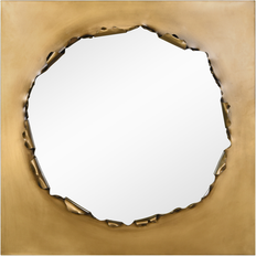 Mirrors Empire Art Direct Antique Brushed Gold Torn Edge Square 36" H x 36" W x 3.5" D Wall Mirror