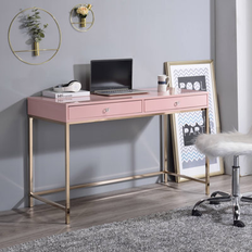 Mercer41 Modern High Gloss & Gold 31.42" H X 47.42" W X 20.63" D Writing Desk