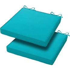 Ekster Magpie Fabrics 18x18x25 Square Corner Seat Cushion 2 Pack Chair Cushions Turquoise