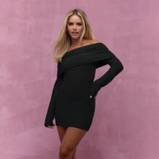 Shein Dresses Shein Textured Ruched Off Shoulder Long Sleeves Bodycon Mini Dress