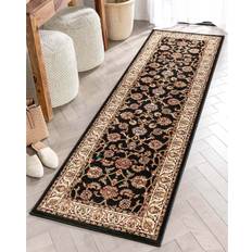 Well Woven Barclay Collection Sarouk 3x10 Runner Rug Black