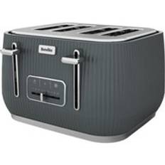 Toasters Breville Linear VTR032 4 Slice Toaster Grey & Chrome Silver/Grey