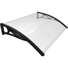 120x80 cm Front Door Canopy Porch Outdoor Awning, Patio Rain Shelter, Black