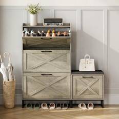 Vabches Storage Cabinet With Bench Shoe Rack