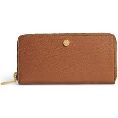Pebbled Leather Wallet - Beige