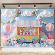 Photo Backgrounds Shein New Candy Land Sweet Lollipop And Ice Cream Party Background Cloth Pink Photography Background, Suitable For Birthday Summer And Spring Celebrations, No Need For Power Background Cloth