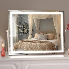 Hasipu LED Lighted Makeup Mirror X With Dimmable Color Smart Touch Ideal For Bedroom Dressing Room Living Room Hotel Barber Shop Wonderful Mothers Day