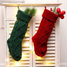 Shein Extra Thick Christmas cm Large Size Knitted Christmas Sock Holiday Gift Socks Excludes Decoration Inside Hanging Decor Gift Bag Holiday Stocking