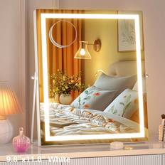 Hasipu LED Makeup Mirror X With Smart Touch Dimmable Color Perfect For Bedroom Dressing Room Living Room Hotel Barber Shop Great Halloween Gift
