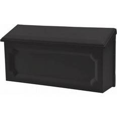 Plastic Letterboxes Black Plastic Horizontal Wall Mount Mailbox - Pack of 4