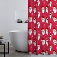 Bathroom Accessories Catherine Lansfield Christmas Santa Spec-Tacular Shower Curtain Red