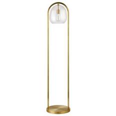 Homeroots 64.5 in. Gold Column with Clear Seeded Glass Globe Shade Floor Lamp