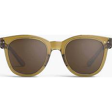 IZIPIZI Women Sunglasses IZIPIZI Womens Golden Green Oversized Sunglasses