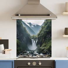 Choose Your Print Choose Your Print Toughened 6 mm Glass Kitchen Splashback 60 x 65 cm Waterfall Landscape - One Size Splash Guard