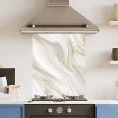 Gold Splash Guards Choose Your Print Choose Your Print Toughened Glass Kitchen Splashback 60 x 75 cm Gold Marble Splash Guard