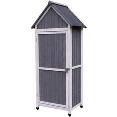 Patio Furniture Brilliant Firm Sheds Courtyard Storage Cabinet 65 x 179 x 54.5 cm - White