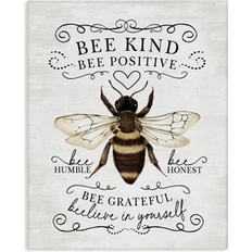 Interior Details Stupell Industries Vintage Bee Phrases Canvas Wall 36 x 48 in Framed Art