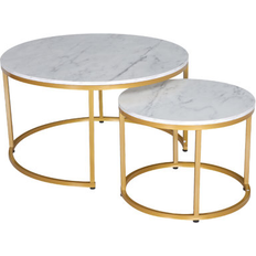 Ebern Designs Nesting Tables Ebern Designs Oryan Frame Tables Set w/ Storage 18.9 H x 31.5 W x 32.0 D Pink/Gray/White/Black/Yellow/Brown Wood/Metal Nesting Table 2