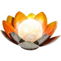 GardenWize Solar Metal Lotus With Crackle Ball Light - One Size