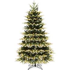 Costway Artificial Hinged Green/White Christmas Tree 180cm