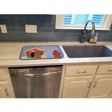 Brown Dish Drainers Caroline's Treasures Dog House Shih Tzu Drying Mat 0.2 H x 21.0 W x 14.0 D in Fabric in Brown Dish Drainer