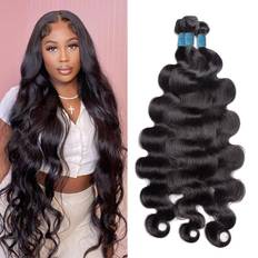 Giio 24 26 28 Inch Body Wave Human Hair 3 Bundles 100% Brazilian Virgin Human Hair Weave Bundles Natural Color