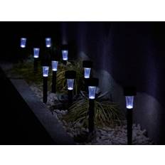 B&Q Garden Decorations B&Q Black Solar-Powered Integrated Led Outdoor Stake Light Pack Of 10 - One Size