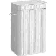 100 L Removable Bamboo Laundry Hamper With Lid, Cloud White 72 L