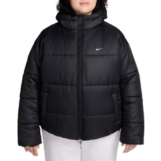 Nike puffer jacket women Nike Sportswear Classic Puffer Women's Therma FIT Loose Hooded Jacket Plus Size - Black/White