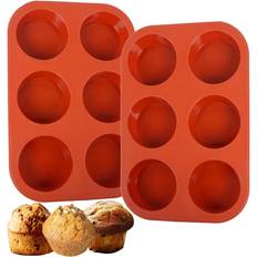 Red Muffin Trays Goensjt Non-Stick Muffin Tray 10.5x7 "