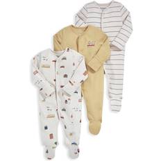 1-3M Pyjamases Children's Clothing Mamas & Papas Transport Sleepsuits 3-pack - Yellow (S79FF1PB0)