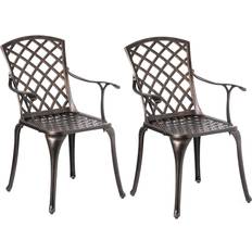 Aluminum Patio Chairs Gardenised ‎QI003960CH.2 2-pack Garden Dining Chair