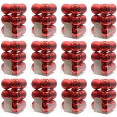 Plastic Christmas Tree Ornaments Decoris 144 Red Baubles Shatterproof Luxury Decorations 6 cm Christmas Tree Ornament