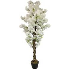 Leaf White Cherry Blossom Tree 150 cm 5 ft Artificial Plant