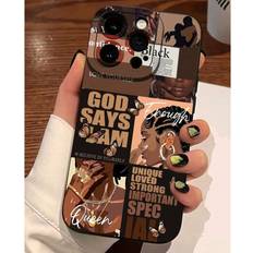 Shein Slogan Pattern Liquid Silicone Case for iPhone 15 Pro Max