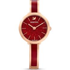 Swarovski Crystalline Delight watch, Swiss Made, Metal bracelet, Red, Rose gold-tone finish