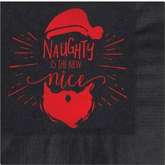 Engagements Plates, Cups & Cutlery Jam Paper Black & Red Naughty is the New Nice Holiday Beverage Napkins, 25ct. 4.75" x 4.75" Michaels (4.75" x 4.75"