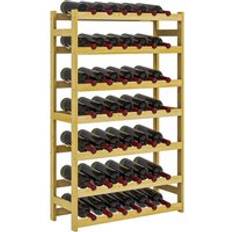 Wine Racks Homcom Free Standing Wooden 42 Bottles 7 Tier - Yellow Wine Rack