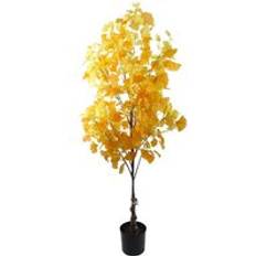 Yellow Artificial Plants Leaf Yellow Ginkgo Tree 510 Leaves - Green Artificial Plant