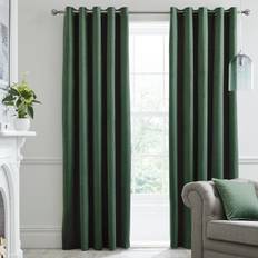 Laurence Llewelyn-Bowen Montrose Velvet Blackout Curtains 66 x 90 Inch - Dark Green