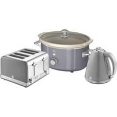 Kettles Swan 1.5L Kettle 4 Slice Toaster & 3.5L Slow Cooker Retro Triple Pack - Grey