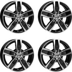 16" Bilfelger Autec Quantro Gloss Black Polished 6.5x16 5/130 ET66 B78.1